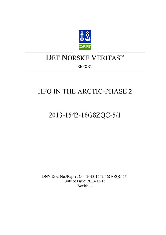 HFO in the Arctic Phase II final report by DNV signed