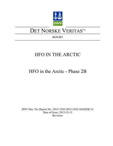 HFO in the Arctic Phase IIb