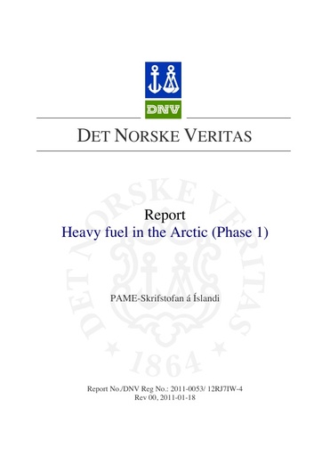 HFO in the Arctic Phase I