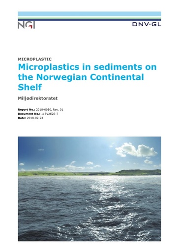 Moskeland, T., H. Knutsen, H. P. Arp, Ø. Lilleeng and A. Pettersen (2018). Microplastics in sediments on the Norwegian Continental Shelf. DNV GL No. 2018-0050, rev. 01. Høvik: 86.