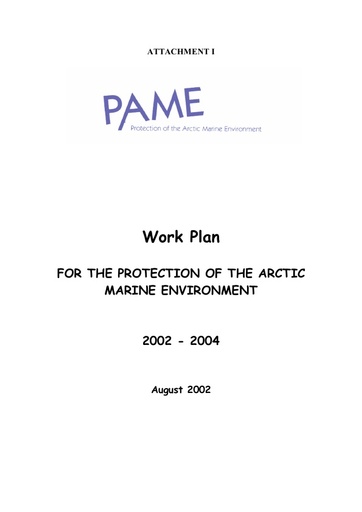 PAME Work Plan 2002-2004