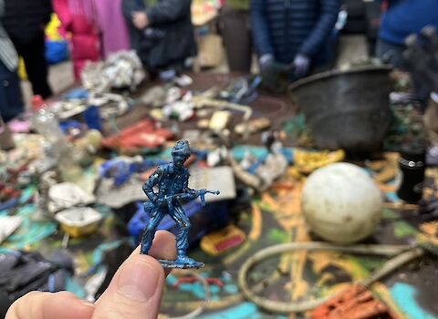 After the Symposium, a beach cleanup was organized. This plastic toy soldier had invaded the beach. © After the Symposium, a beach cleanup was organized. This plastic toy soldier had invaded the beach. After the Symposium, a beach cleanup was organized. This plastic toy soldier had invaded the beach.